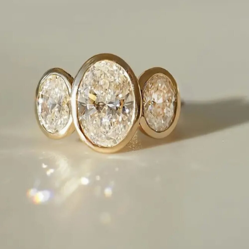 Gold Plated Cubic Zirconia Faux Engagement Ring - 6